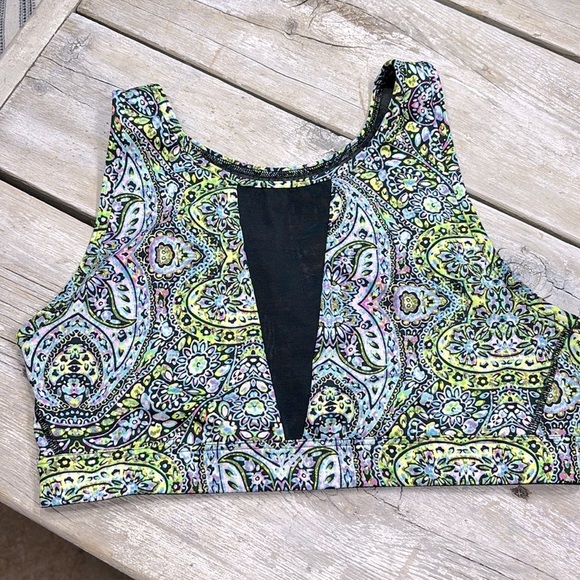 Victoria’s Secret Sports Bra. Women’s Sz-M Neon | Yellow | Black| Mesh Back - Picture 3 of 12